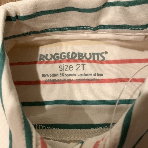 Ruggedbutts Long Sleeve Color Block Polo, NWT, striped, 2T - Picture 4 of 5